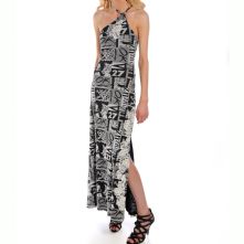 Black and White Text Print Dress